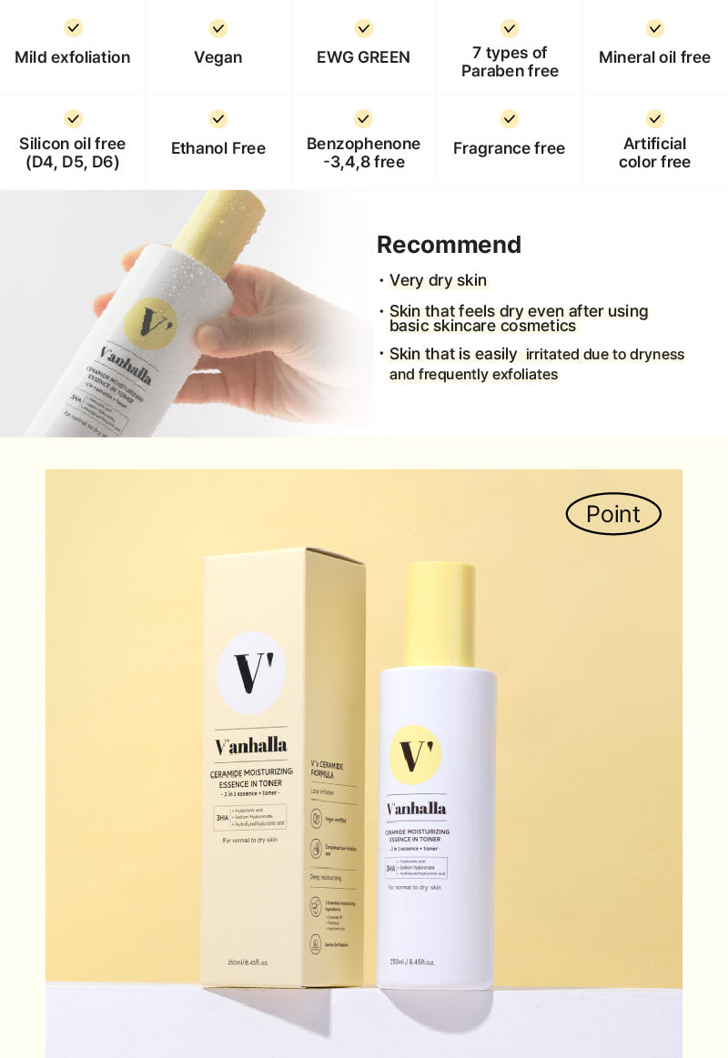 V'anhalla Ceramide Moisturizing Essence in Toner 250ml / 8.45fl.oz.