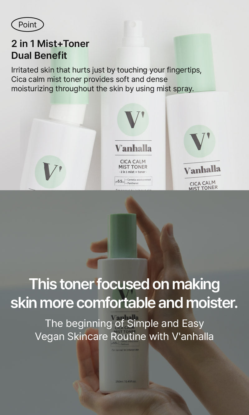 V'anhalla Cica Calm Mist Toner 250ml / 8.45fl.oz.