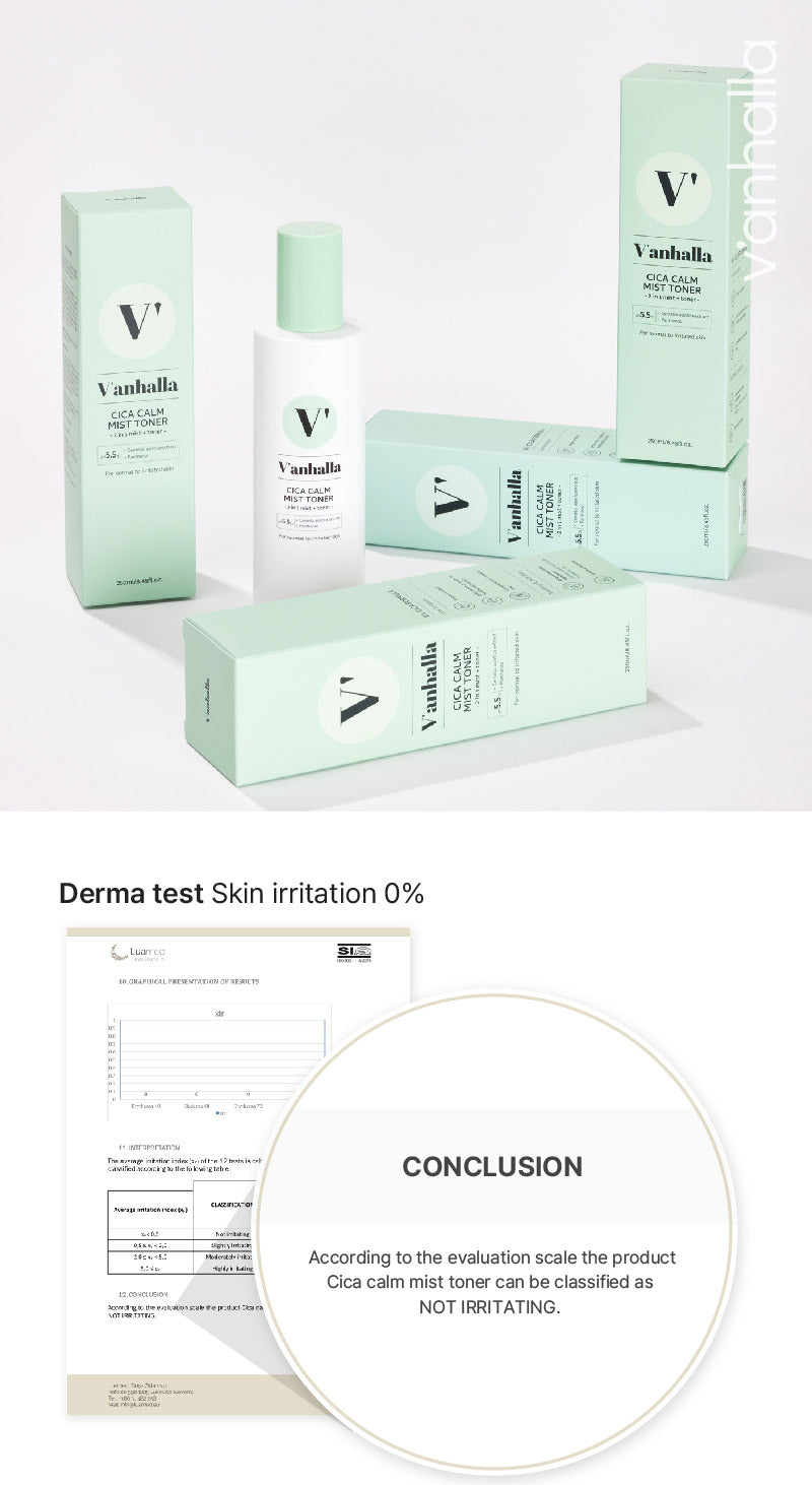 V'anhalla Cica Calm Mist Toner 250ml / 8.45fl.oz.