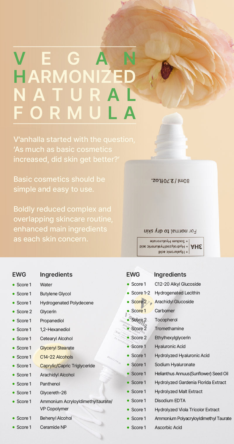 V'anhalla Ceramide Moisturizing Serum in Cream 80ml / 2.70fl.oz.