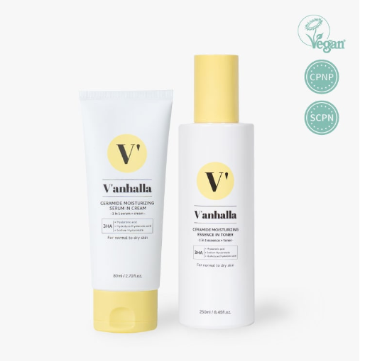 V'anhalla Ceramide Moisturizing Essence in Toner + Cream
