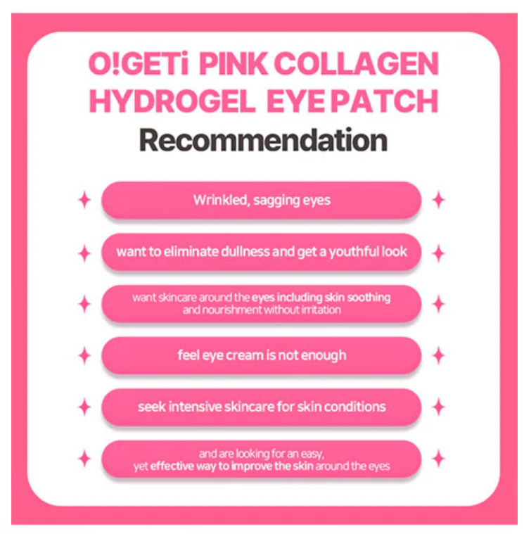 O!GET! Pink Collagen Hydrogel Eye Patch