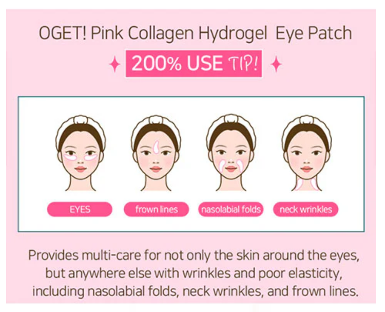 O!GET! Pink Collagen Hydrogel Eye Patch