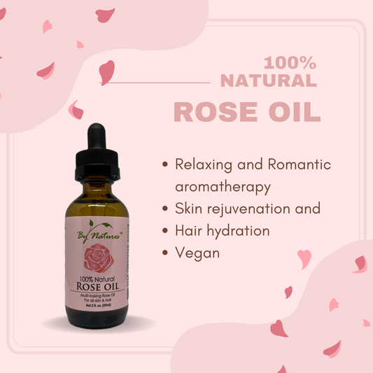 By Natures 100 Aceite natural, aceite de rosa, 2 oz.